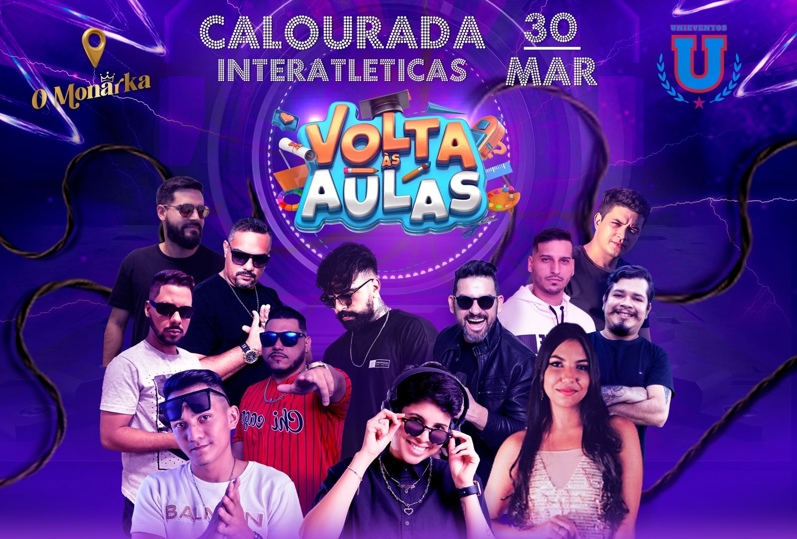 SÁBADO: 12 atrações na 1° Calourada Interatléticas no O Monarka