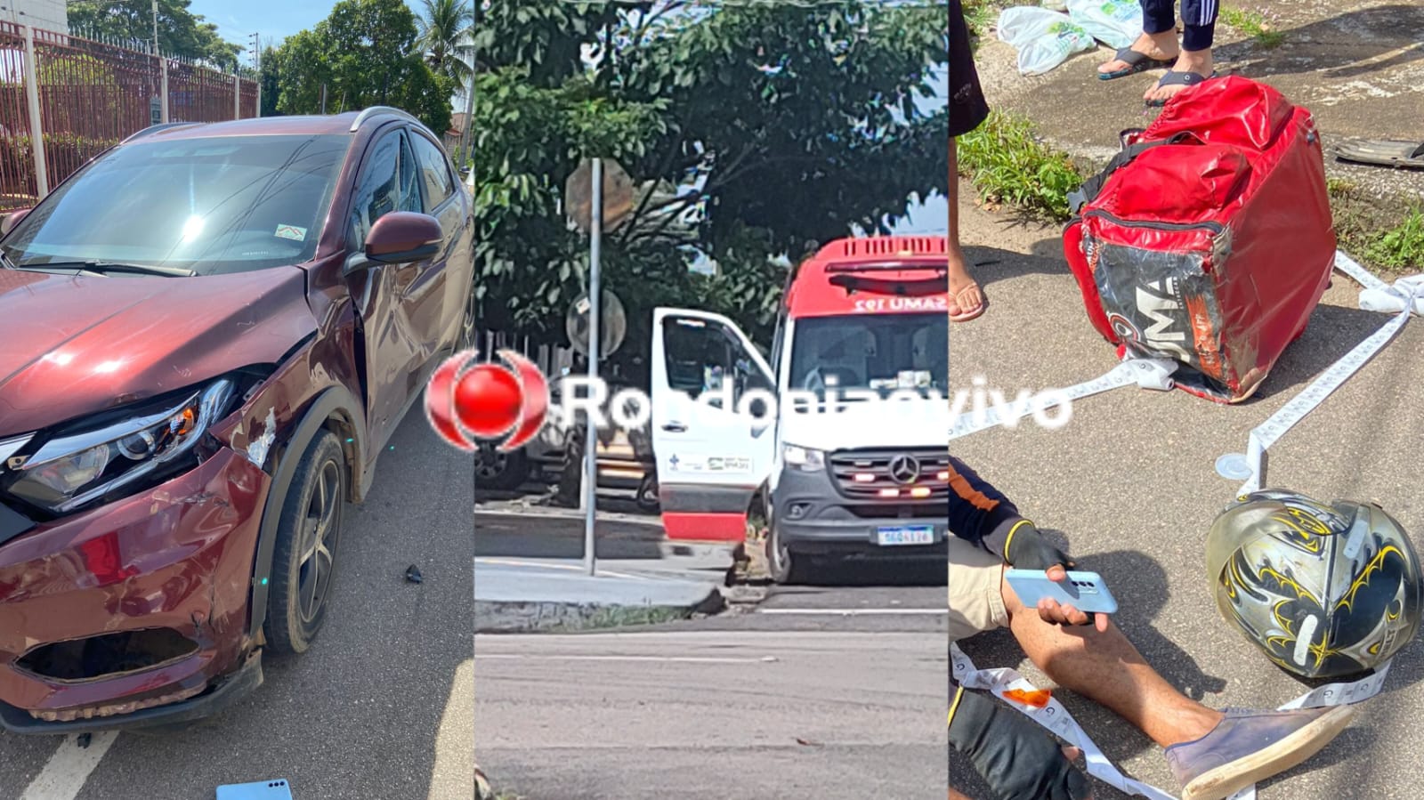 NO CENTRO: Motoboy de delivery avança preferencial e atinge em cheio HR-V