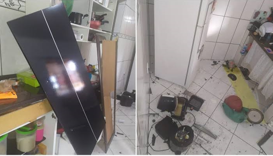 QUEBROU TUDO: Mulher impede marido de usar droga na frente do filho e é surrada