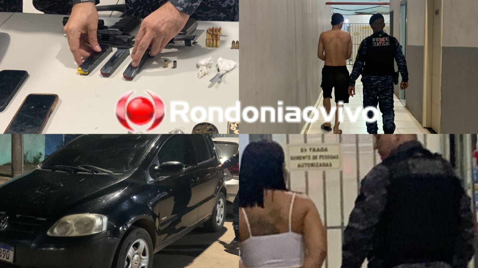 OPERAÇÃO MAXIMUS: Mulher e jovem são presos com pistolas e drogas após cerco da PM