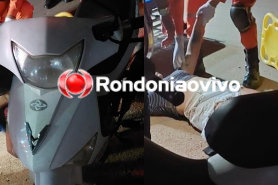 VÁRIOS FERIMENTOS: Motorista foge após atropelar mulher em motocicleta na Avenida Mamoré