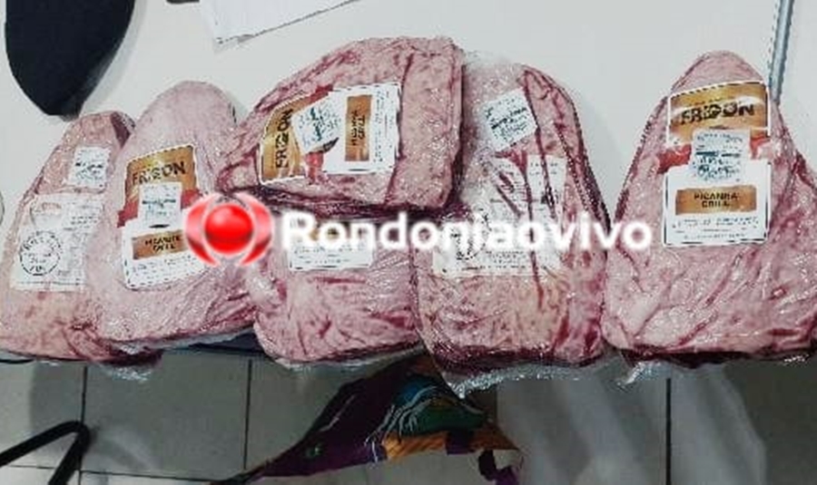 SEM CHURRASCO: Mulher é flagrada furtando várias peças de picanha no Irmãos Gonçalves