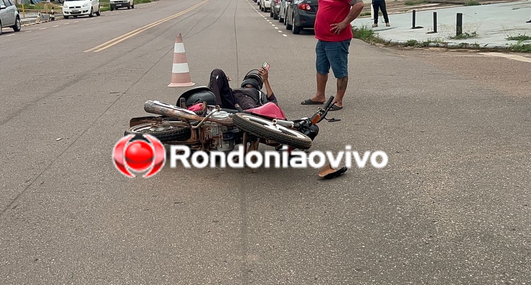 URGENTE: Motociclista sofre ferimentos em acidente na Rafael Vaz