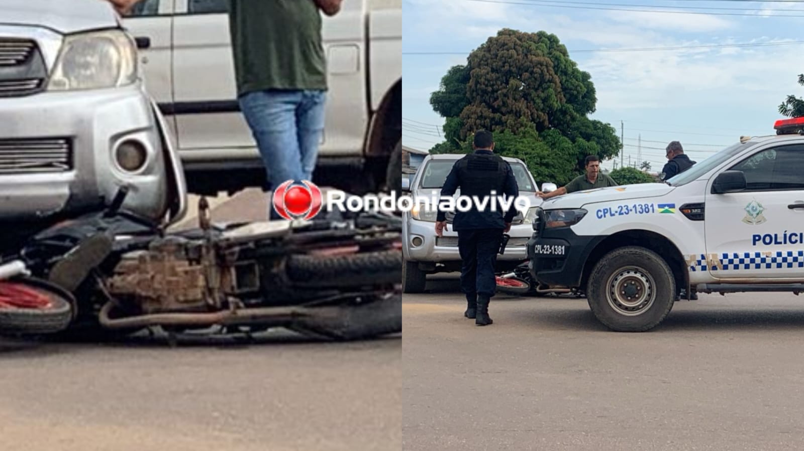 SINAL FECHADO: Acidente entre caminhonete e moto deixa jovem ferido na Rio de Janeiro 