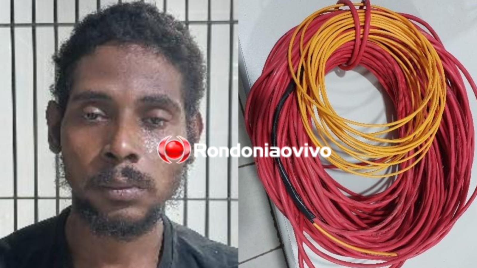 FLAGRADO: Ladrão é preso furtando a fiação elétrica da nova rodoviária em Porto Velho