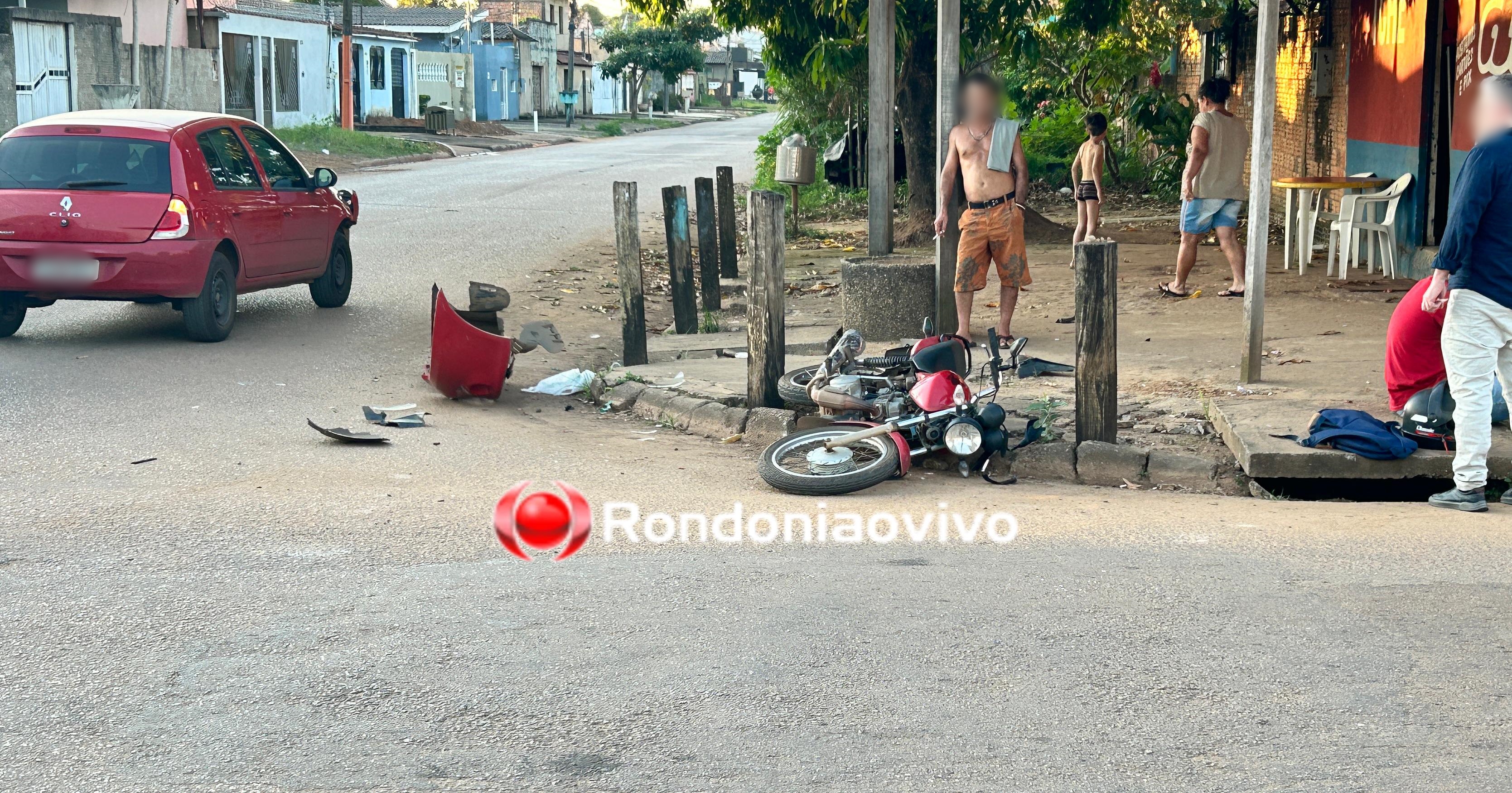 VÍDEO: Motociclista é atropelado por carro na Alexandre Guimarães