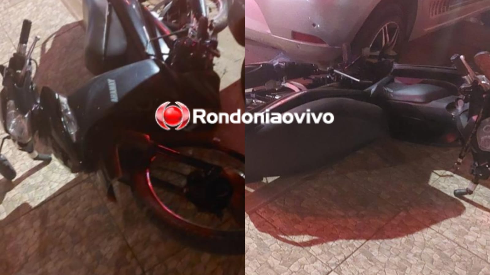 DESACORDADO: Motociclista perde controle da direção, sobe calçada e bate na traseira de carro 