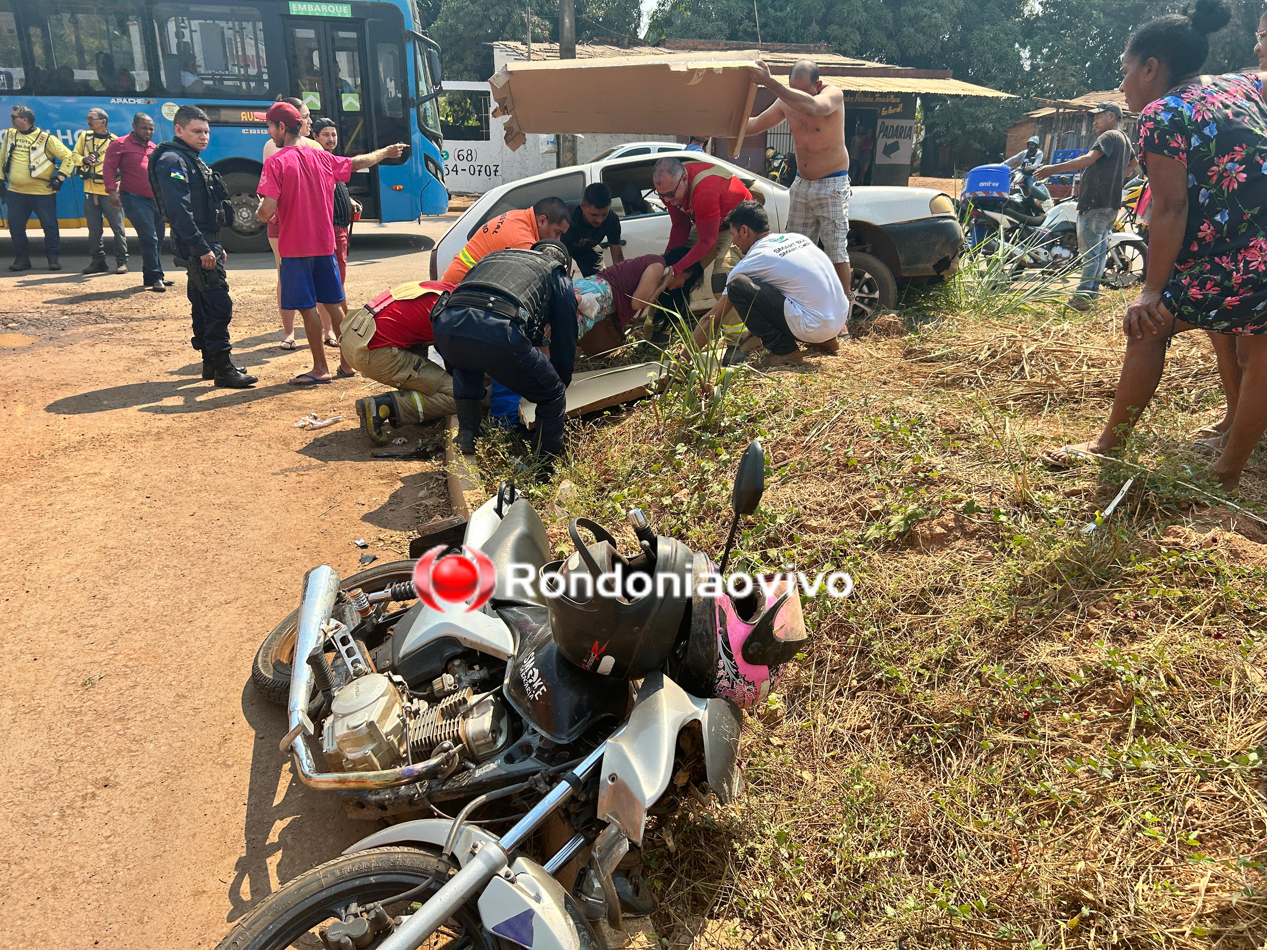 URGENTE: Mulher fica em estado grave ao ser atropelada por carro