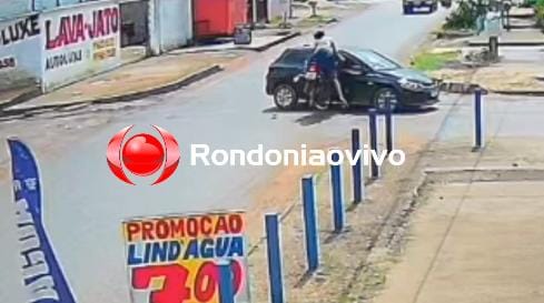 DOIS FERIDOS: Vídeo mostra grave acidente entre moto Yamaha e Onix na capital 