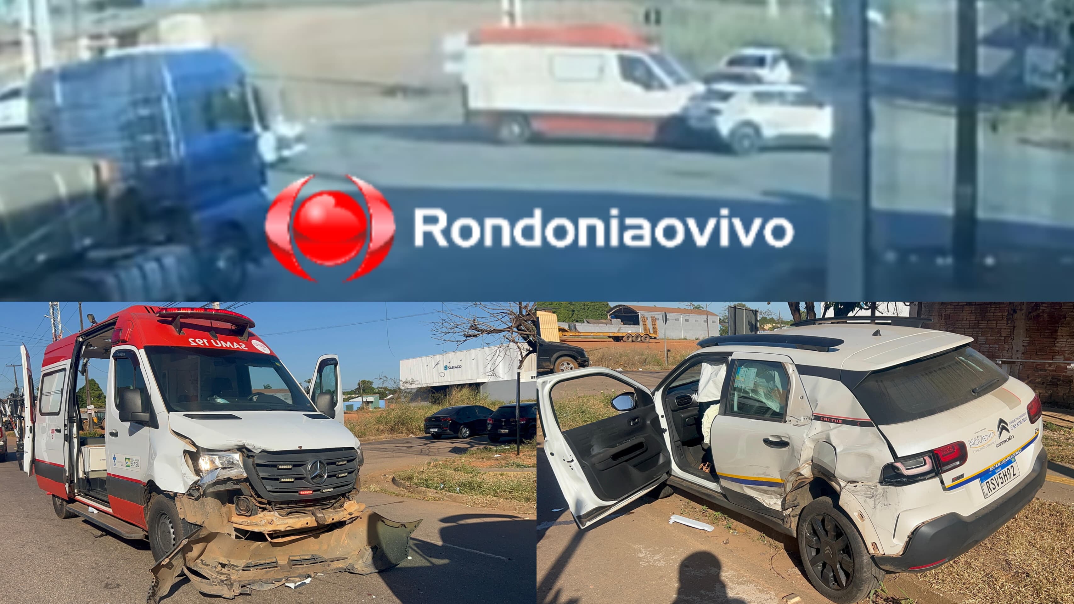 VÍDEO: Acidente entre ambulância do SAMU e carro foi gravado por câmera de segurança