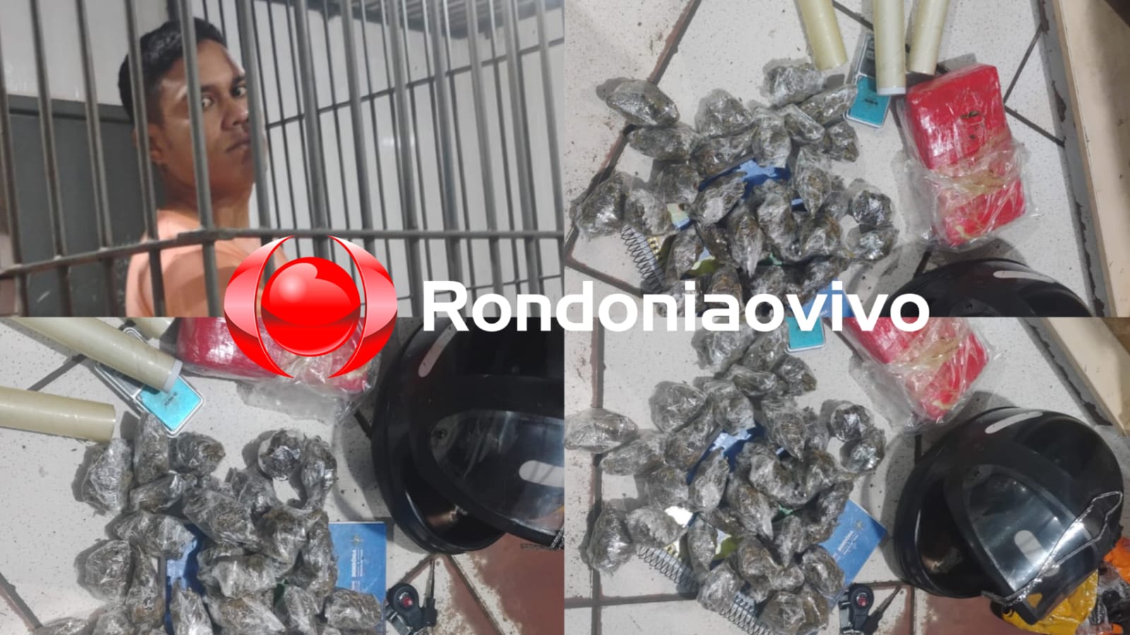 PASSOU NA HORA: Polícia flagra tráfico e prende homem com várias porções e tablete de maconha