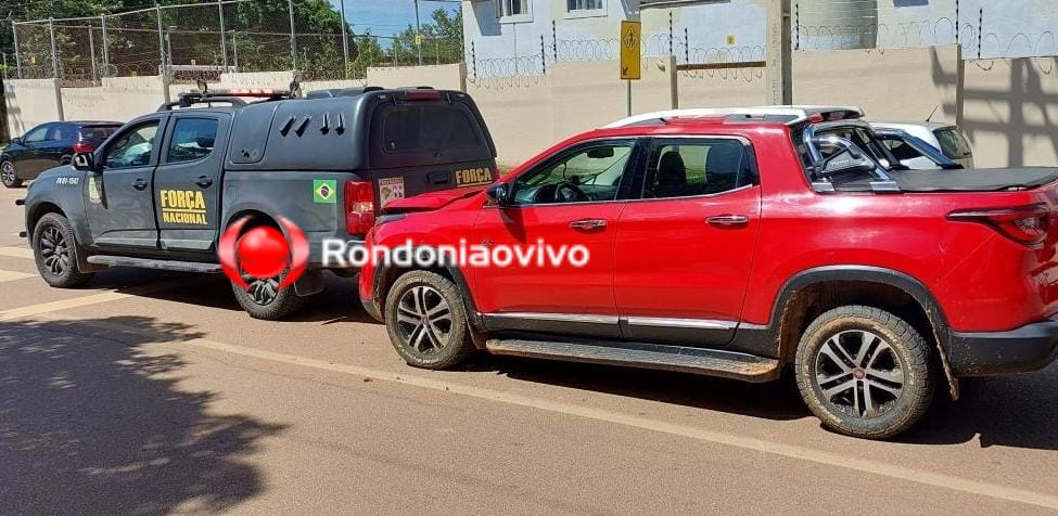 NA TRASEIRA: Viatura da Força Nacional é atingida por Fiat Toro em frente ao Hospital de Base