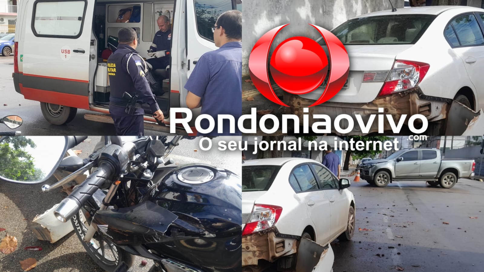 COLISÃO: Mulher fica ferida em grave batida envolvendo três veículos