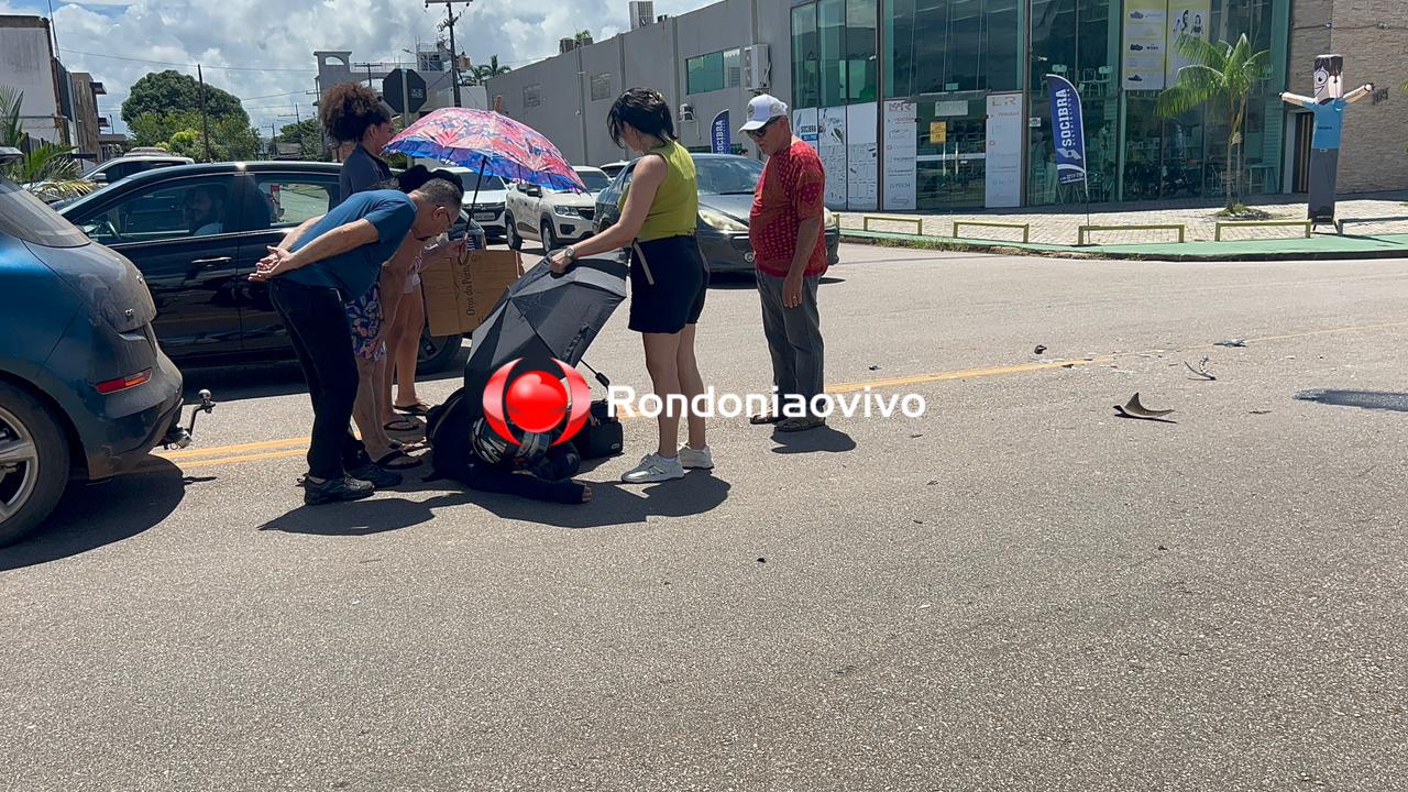 URGENTE: Condutora avança cruzamento e provoca grave acidente com motociclista