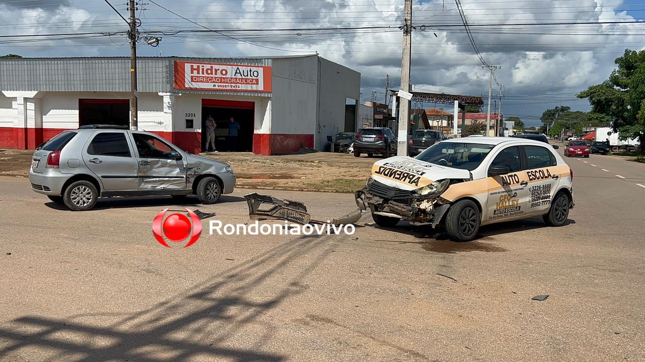 URGENTE: Forte batida envolve carro de autoescola em Porto Velho