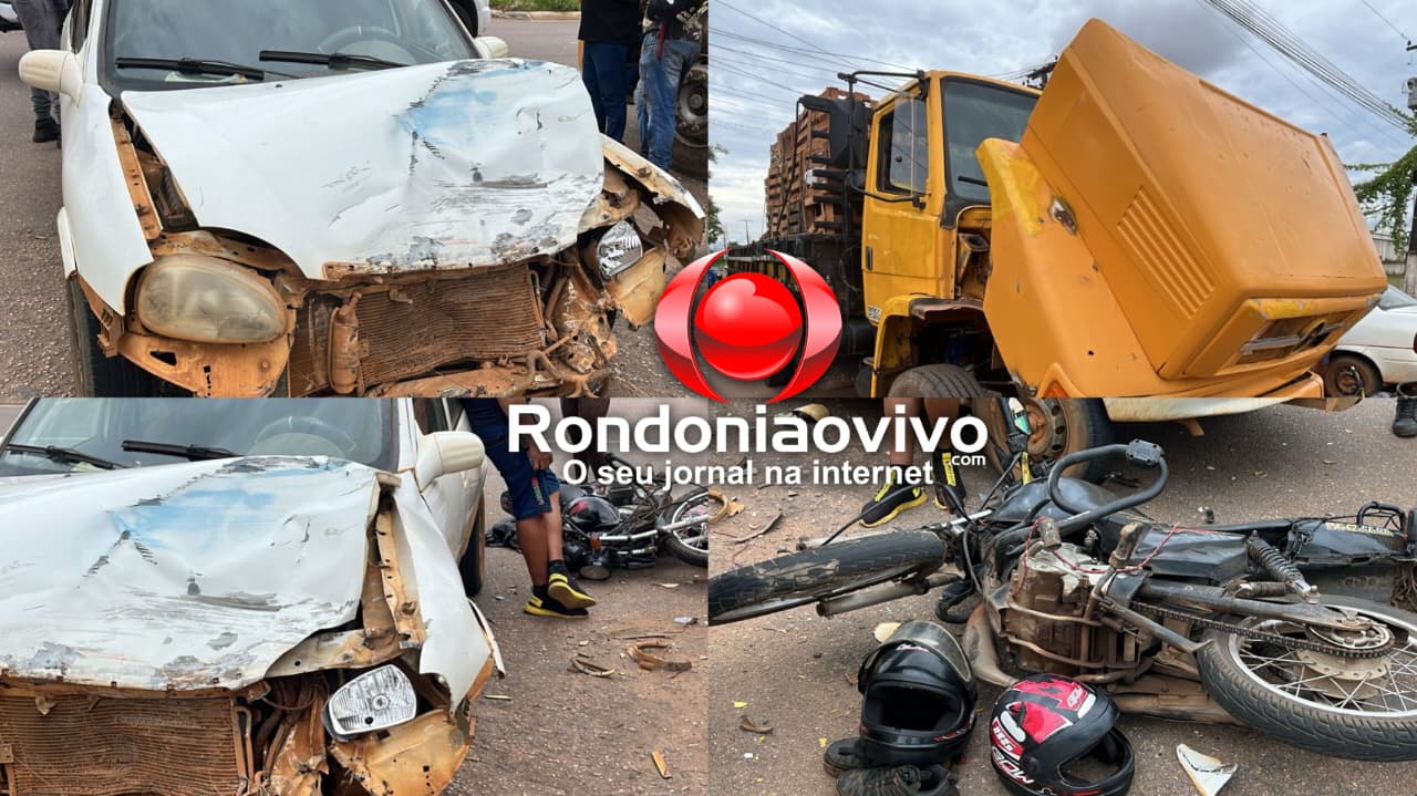 NA RIO MADEIRA: Grave colisão entre três veículos deixa moto  aplicativo ferido