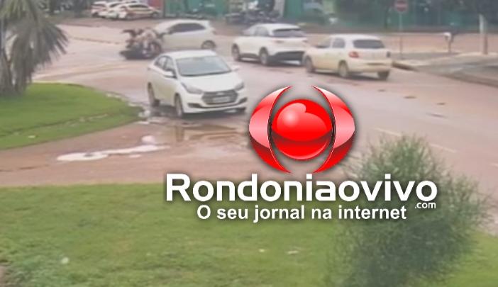 VÍDEO: Carro atinge em cheio por trás mãe e filha em moto