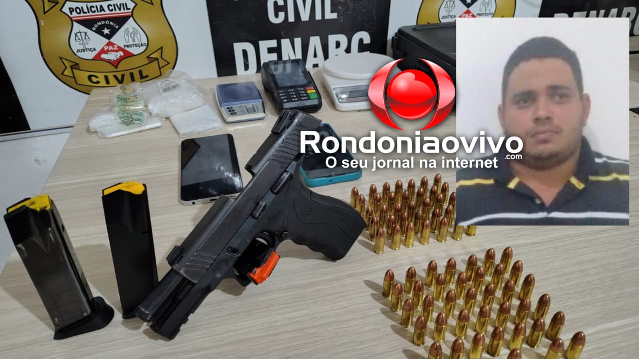 NO LAGOA: Denarc prende acusado de latrocínio e tráfico com pistola 9mm 