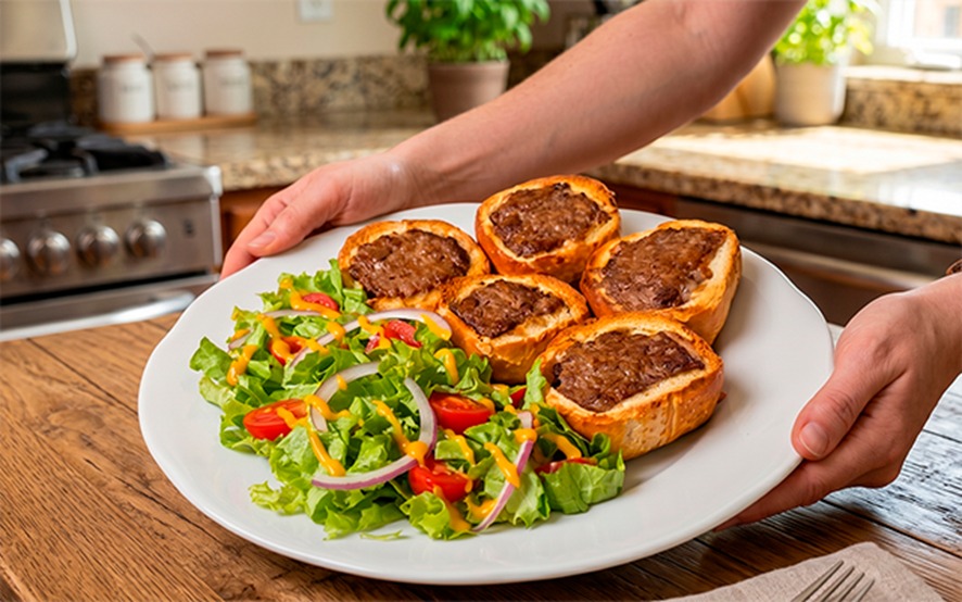 SOBROU PÃO?: Você só precisa de carne moída e alguns ingredientes para fazer esse recheado 
