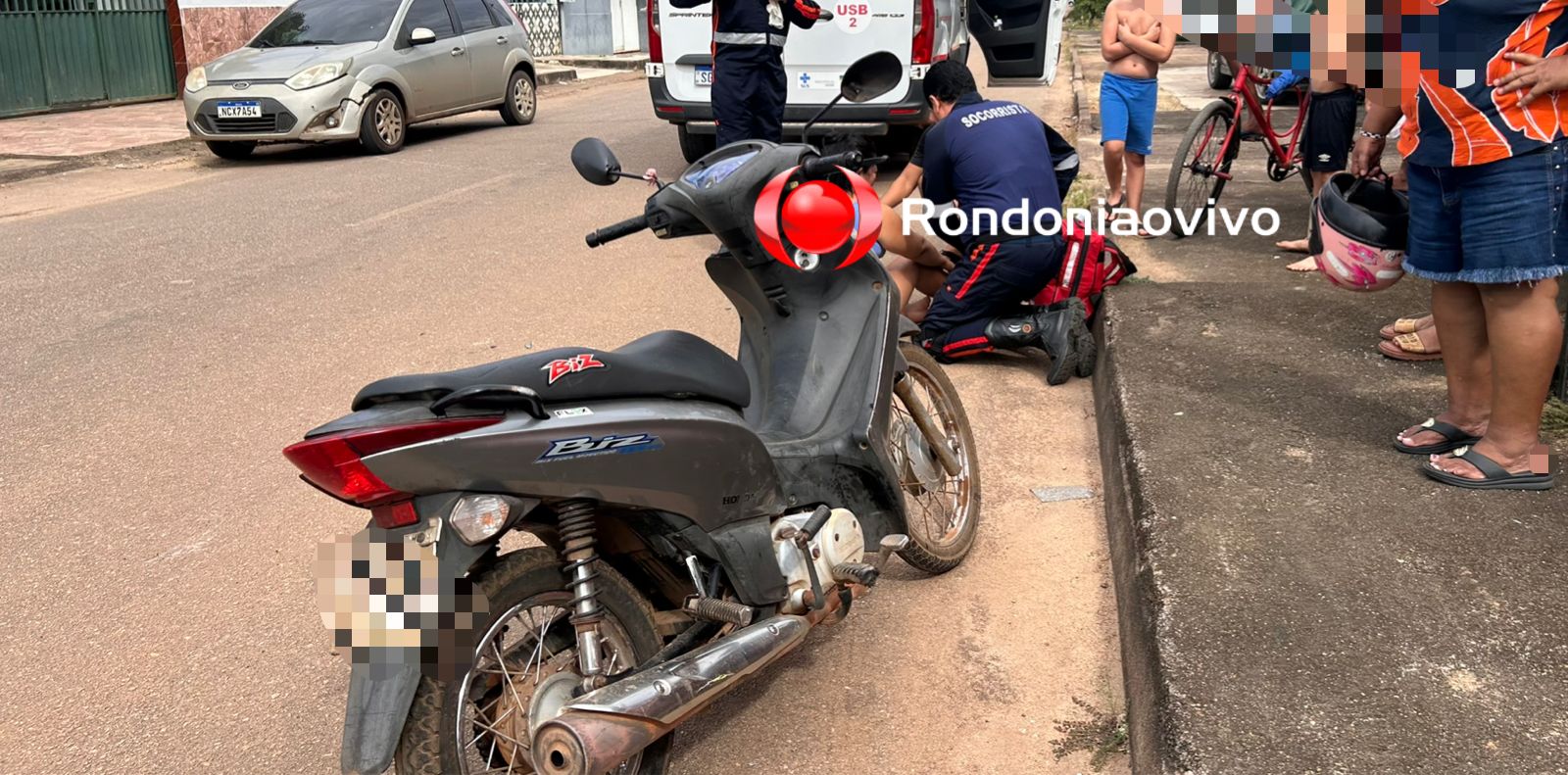 URGENTE: Mulher fica desacordada após sofrer queda em quebra molas