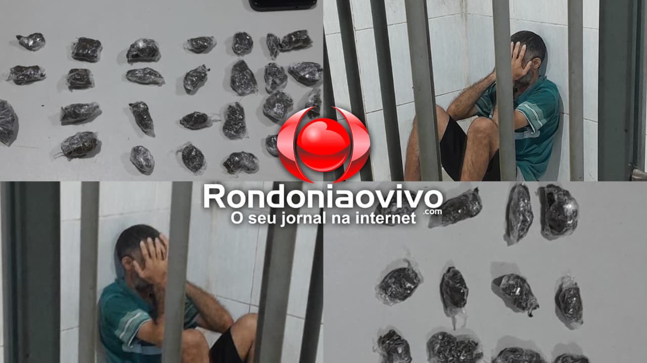 NO SANTA BÁRBARA: Flagrado com 27 porções de drogas, homem diz que era só pra consumo
