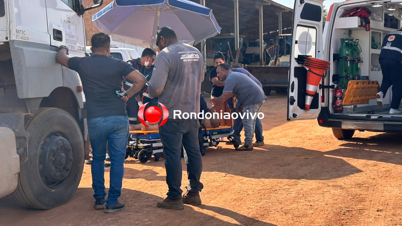 URGENTE: Trabalhador fica em estado grave ao ser atropelado por carreta em empresa