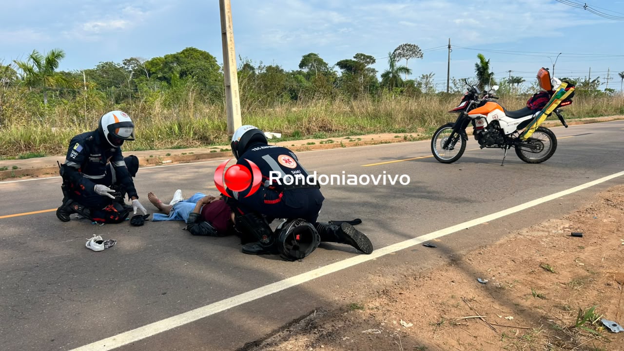 URGENTE: Grave batida entre três motos deixa vítimas feridas na capital