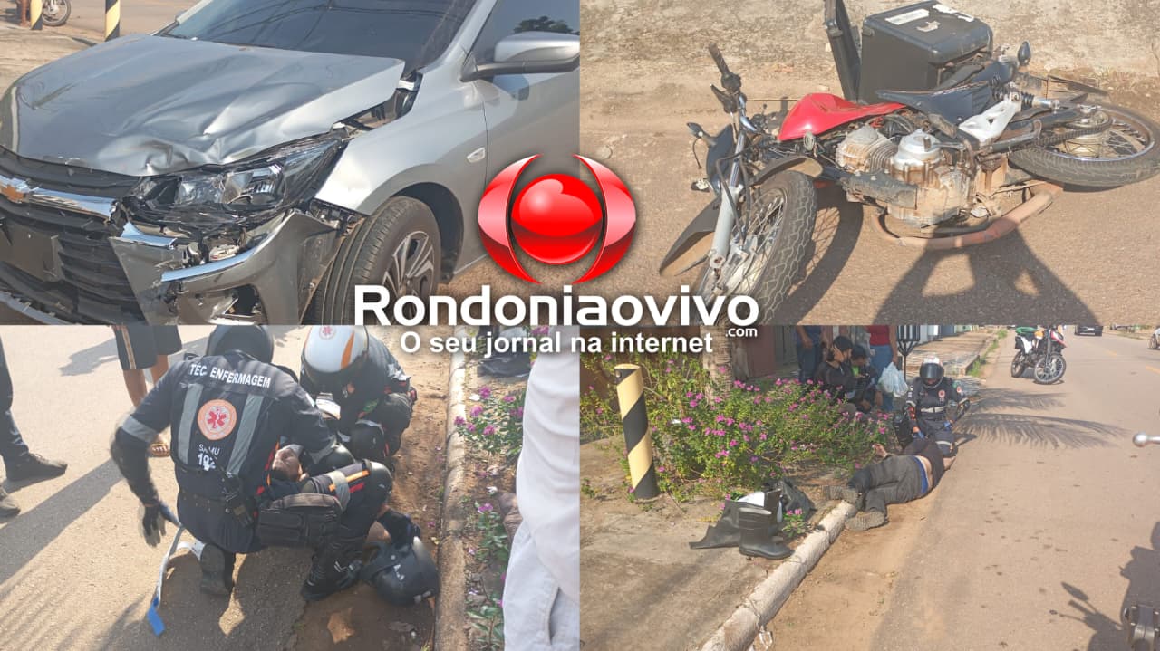 NA ALEXANDRE: Condutor de Onix invade cruzamento e atinge em cheio motociclista