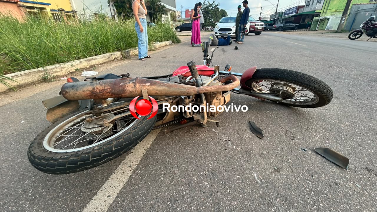 URGENTE: Motociclista sofre fratura após motorista de Jeep cruzar preferencial
