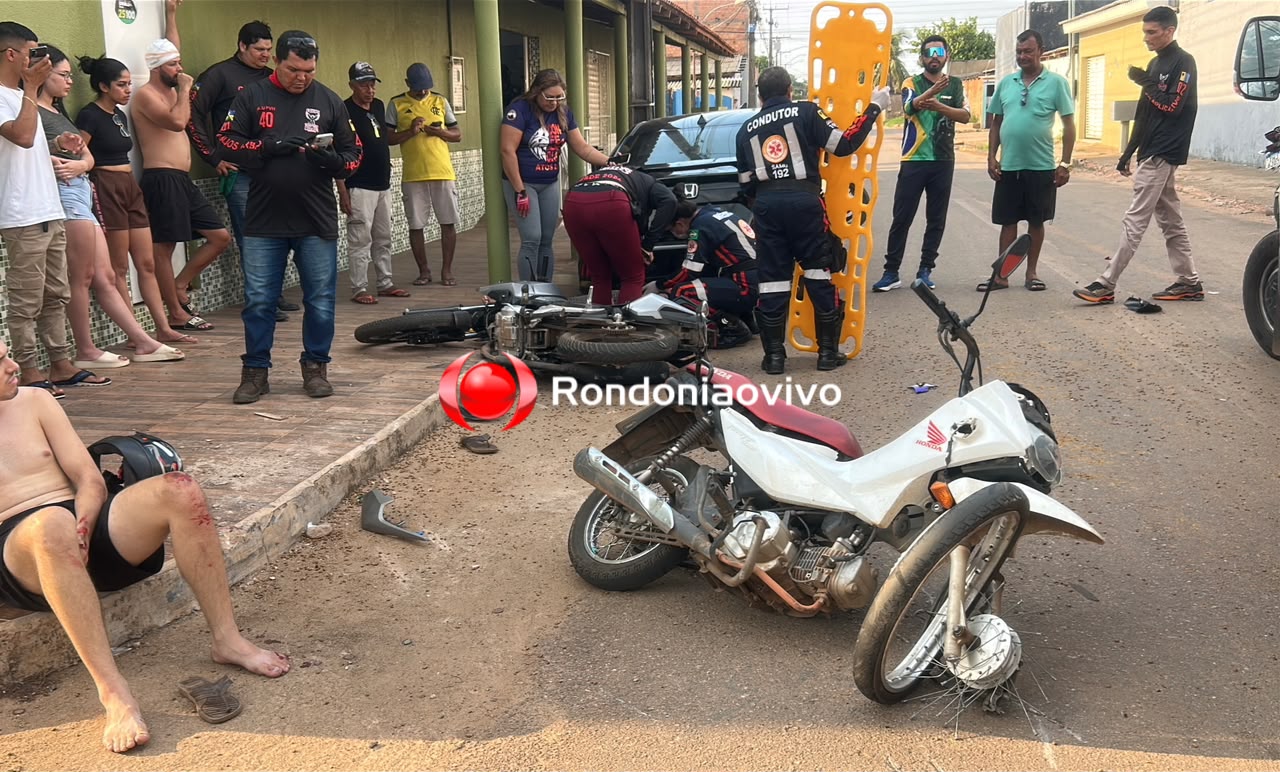 URGENTE: Moto app fica desacordado após acidente em Porto Velho