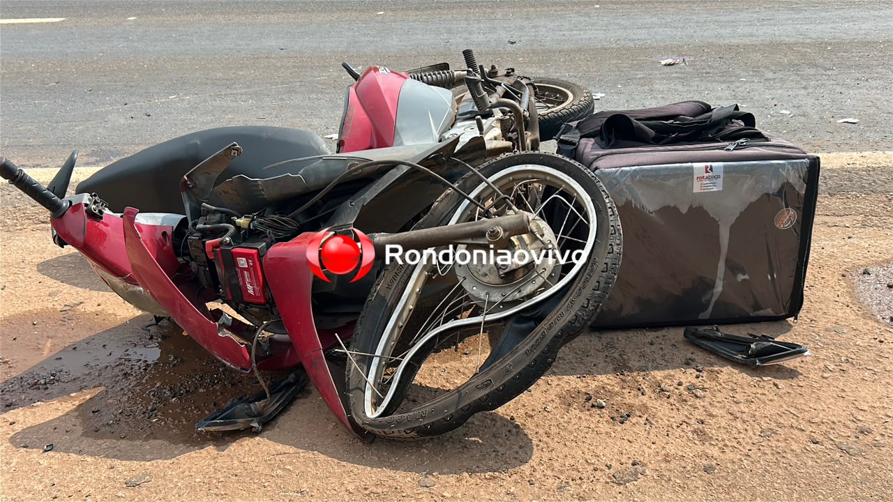 URGENTE: Motoboy fica gravemente ferido em acidente na BR-364