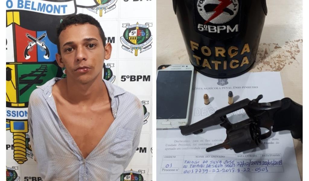 ARMADO: Força Tática prende apenado que tinha acabado de tentar assaltar na capital