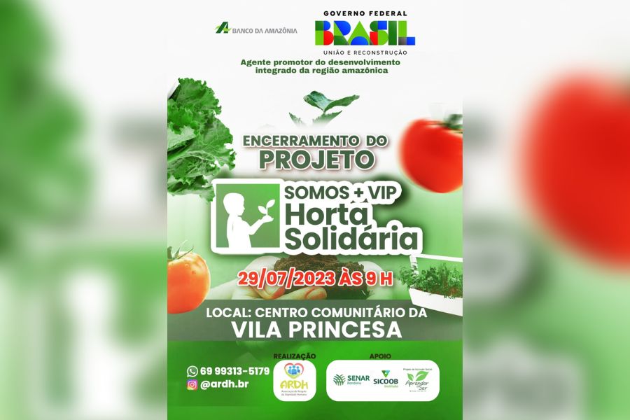ENCERRAMENTO: Bem sucedido, Projeto Somos+Vip Horta Solidária chega ao fim neste sábado (29)