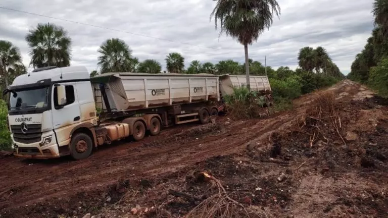 PÂNICO:  Caminhoneiro passa dias com caminhão atolado e rodeado de onças