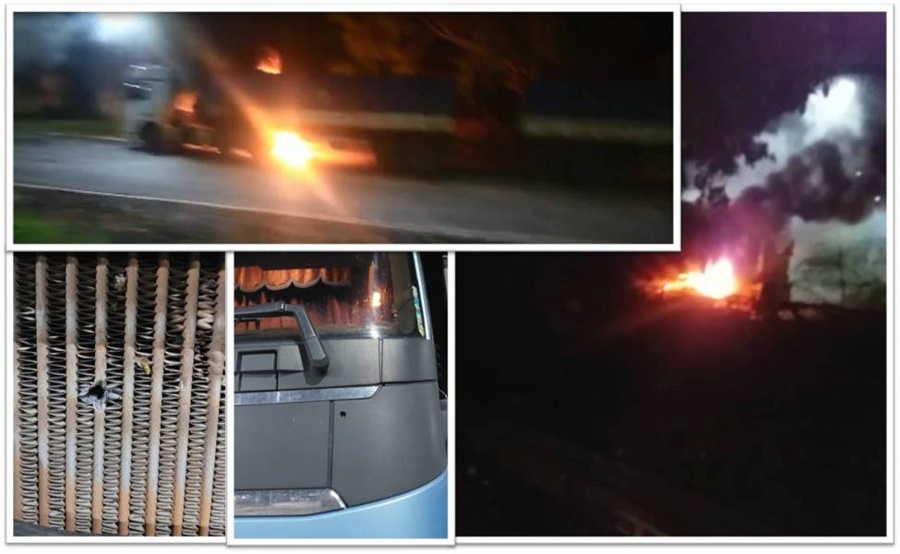 VANDALISMO: Caminhões de empresa de Vilhena são alvos de atentado em Presidente Médici