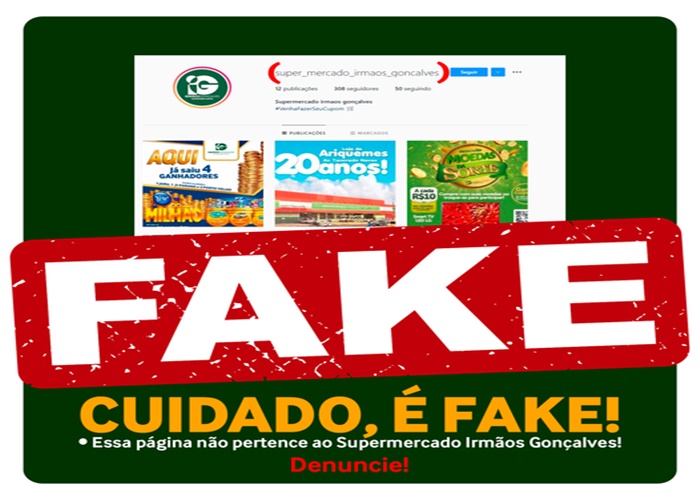 É FRAUDE: Perfil falso de Supermercado IG promete prêmios e cashback
