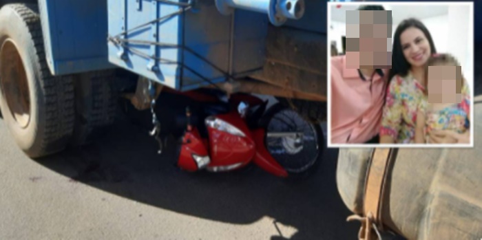 NÃO RESISTIU: Comerciária morre após motocicleta parar embaixo de caminhão