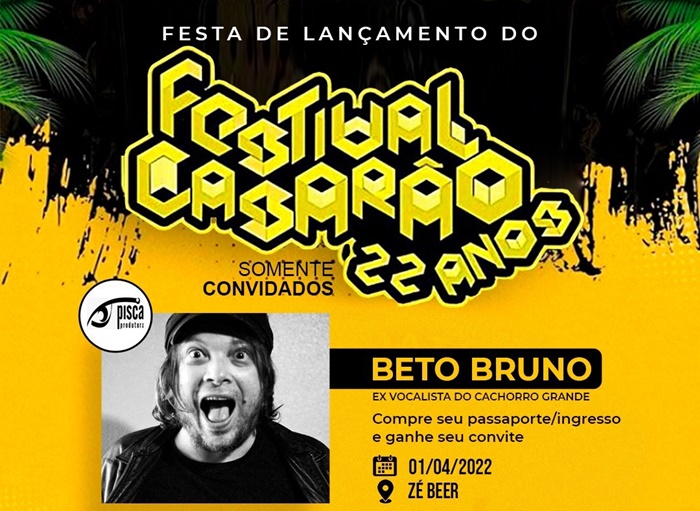 FESTIVAL CASARÃO: Festa de lançamento acontece em abril e Rondoniaovivo sorteia ingressos