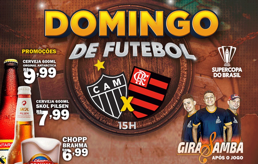 CURTIÇÃO: Final da Supercopa do Brasil e domingo de futebol é no Chopp Time Fest 