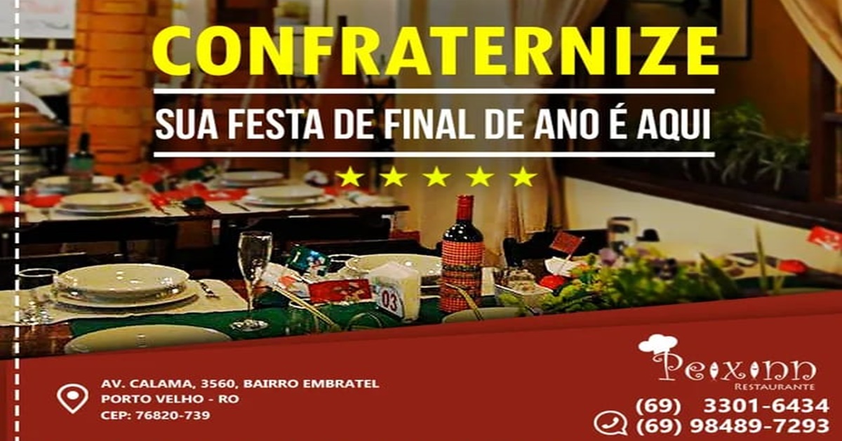 Peixinn Restaurante está de portas abertas para as confraternizações de final de ano