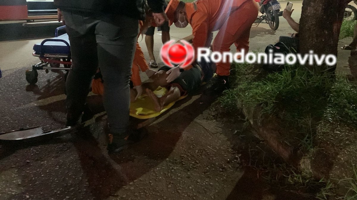 MOTORISTA PRESO: Grave colisão frontal deixa motoboy de delivery ferido na Mamoré 