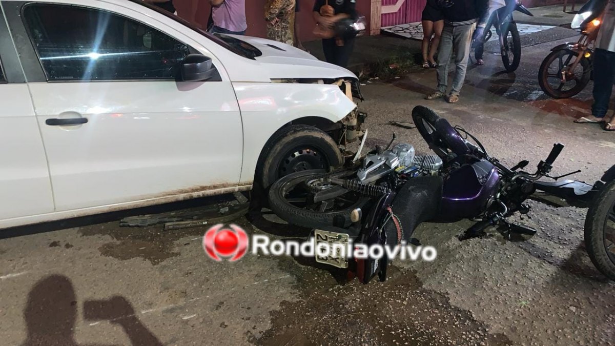 MOTORISTA PRESO: Grave colisão frontal deixa motoboy de delivery ferido na Mamoré 