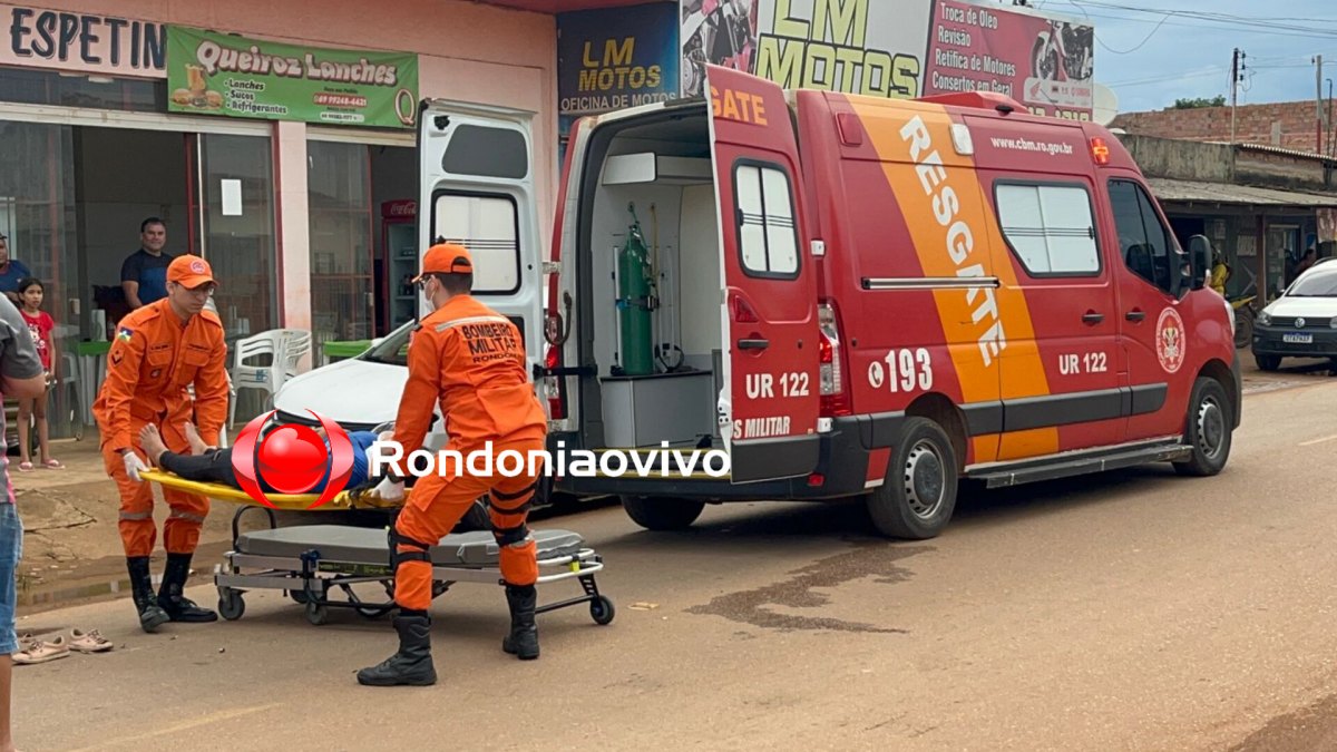 ATRAVESSOU: Mulher atropela 'Caramelo' e sofre ferimentos ao cair de motocicleta 