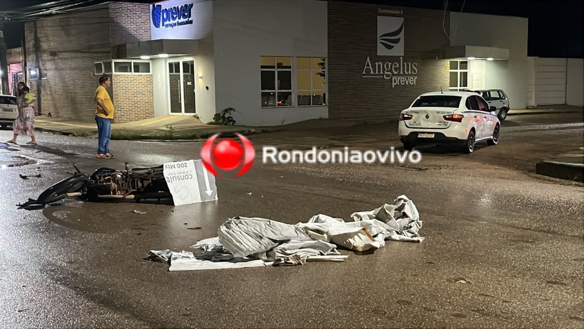 URGENTE: Motoboy fica gravemente ferido ao bater na traseira de táxi 