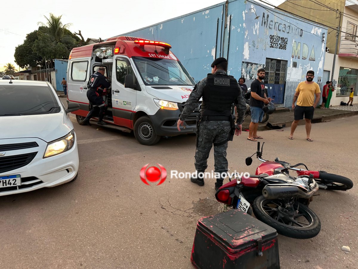 VÍDEO: Motoboy sofre fratura exposta em grave acidente na frente de escola