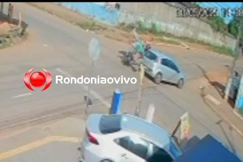 DOIS FERIDOS: Vídeo registra grave acidente na zona Leste de Porto Velho 