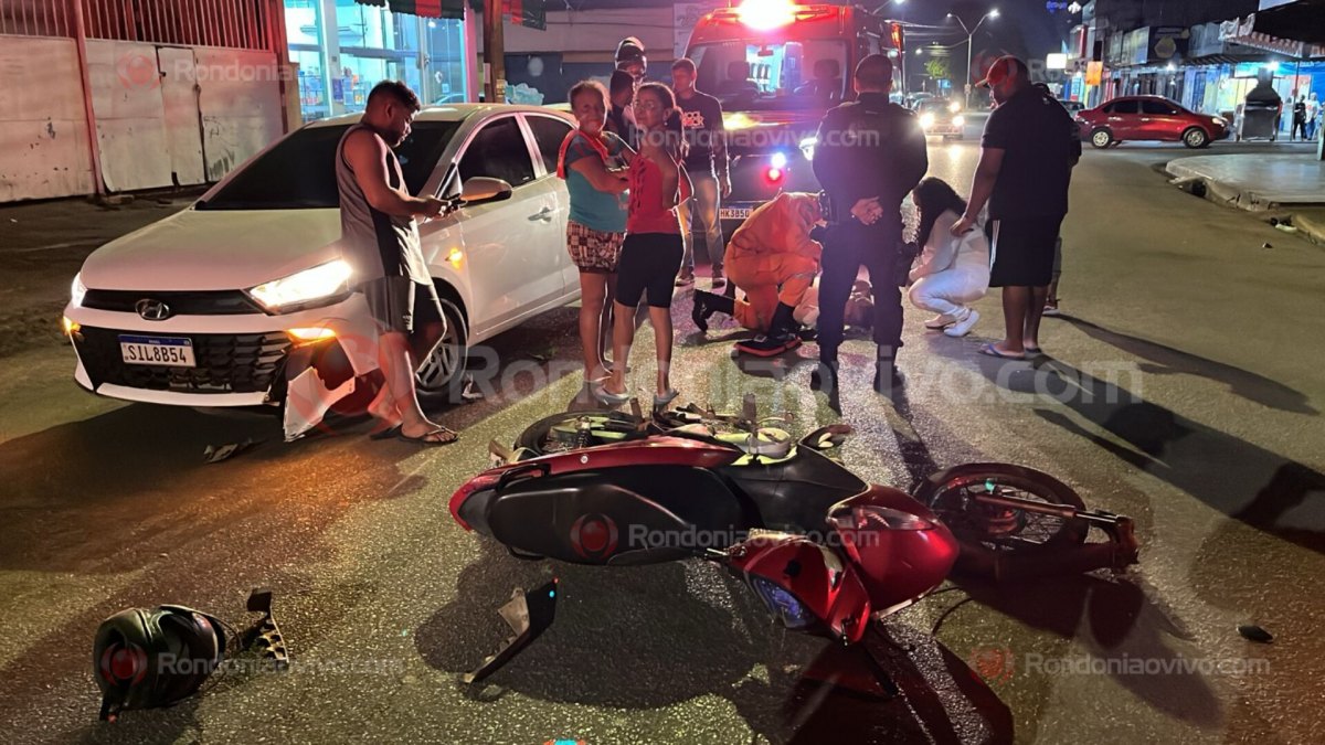 URGENTE: Motociclista fica gravemente ferido após bater contra viatura da PM