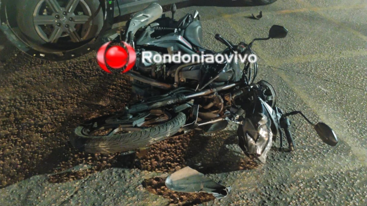 CARRO AVANÇOU: Motociclista é vítima de grave acidente na Avenida Calama 