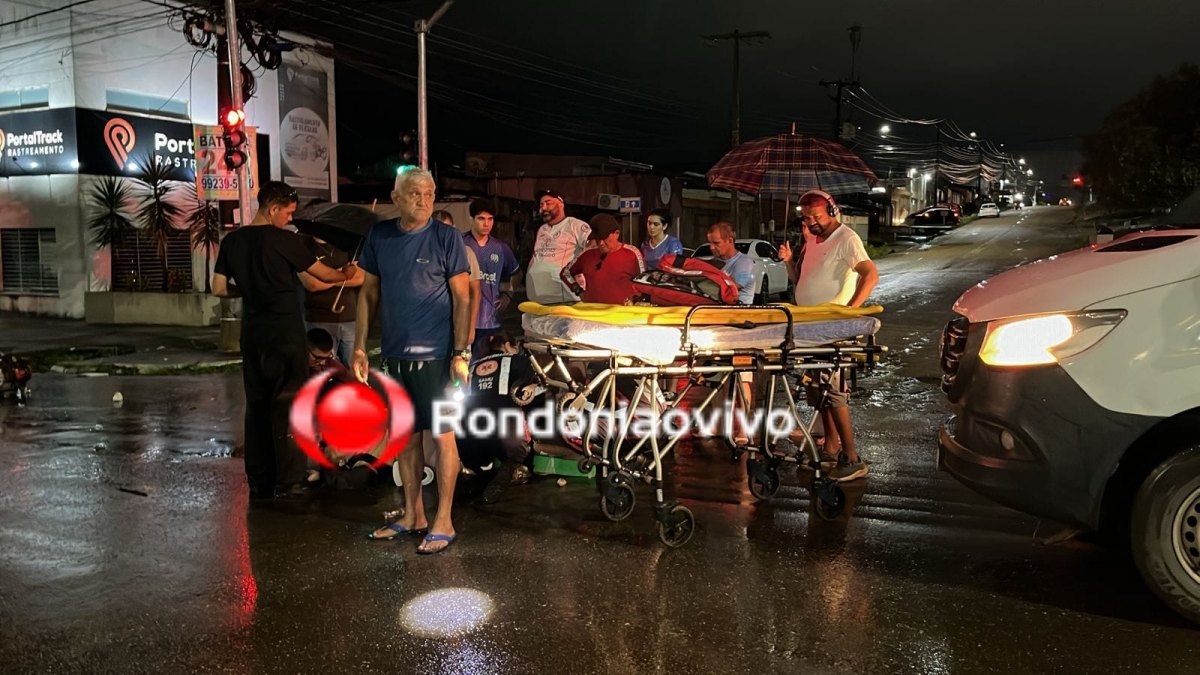 URGENTE: Motociclista sofre duas fraturas em grave acidente no Centro 