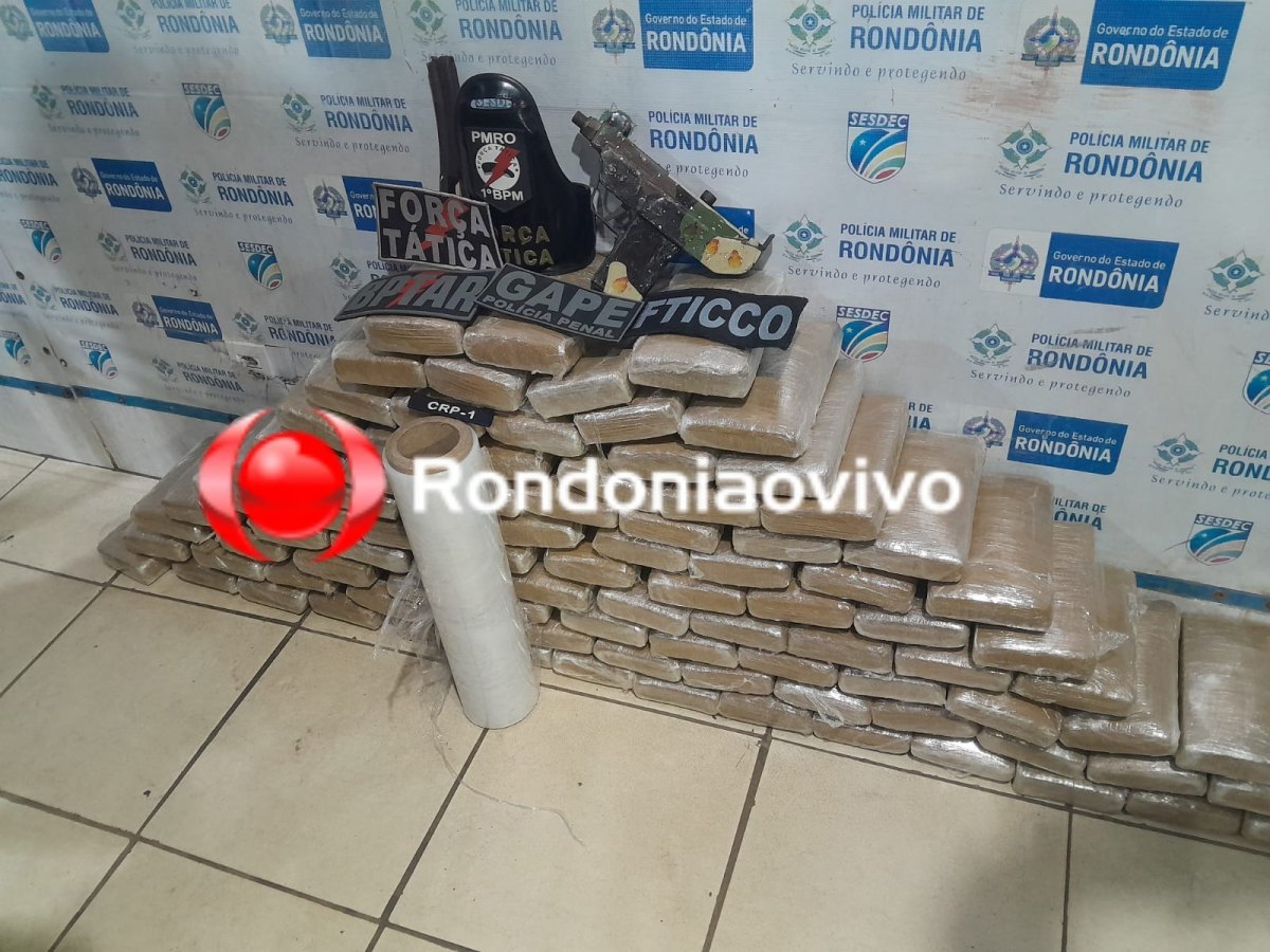 VEJA VÍDEO: PM e policiais Penais apreendem submetralhadora e mais de 100 kg de maconha 